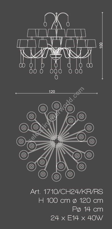 Il Paralume Marina / Chandelier / 1710/CH24/KR/RS