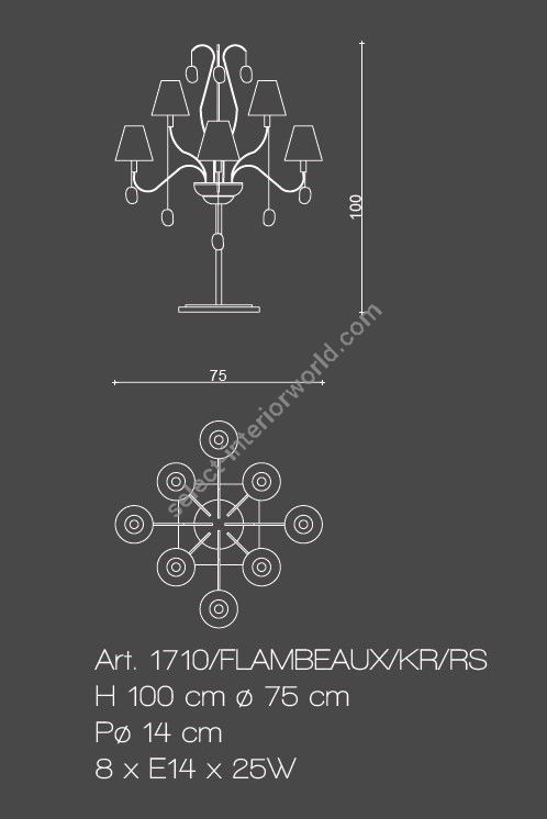 Il Paralume Marina / Table Lamp / 1710/FLAMBEAUX/KR/RS