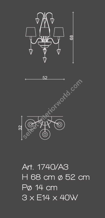 Il Paralume Marina / Wall Lamp / 1740/A3