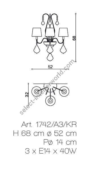 Il Paralume Marina / Wall Lamp / 1742/A3/KR