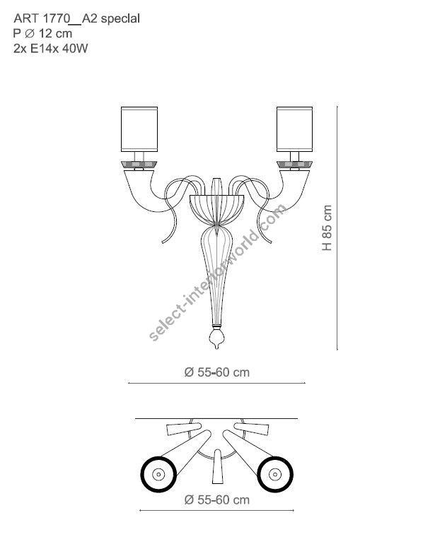 Il Paralume Marina / Wall Sconces / IL-1770/A2 Torcia