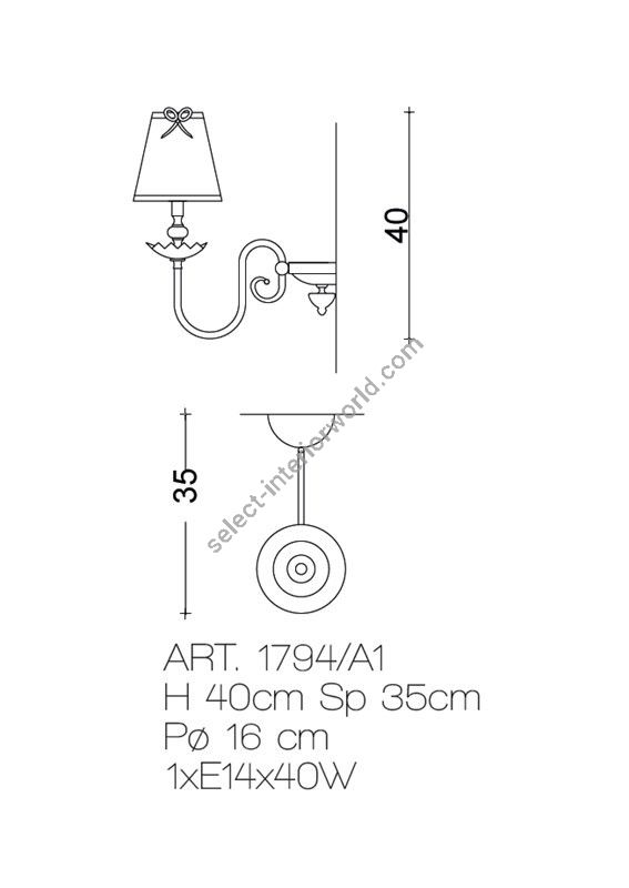 Il Paralume Marina / Wall Lamp / 1794/A1