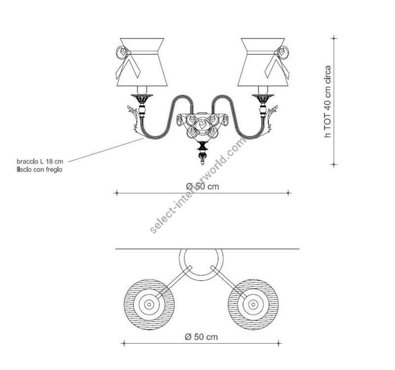 Il Paralume Marina / Wall Lamp / 1850/A2