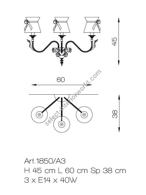 Il Paralume Marina / Wall Lamp / 1850/A3