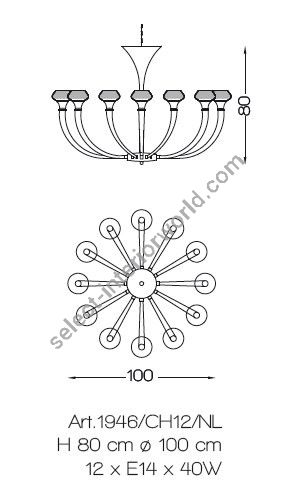 Il Paralume Marina / Chandelier / 1946/CH12/NL