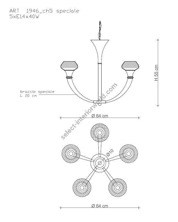 Il Paralume Marina / Chandelier / 1946/CH5/NL