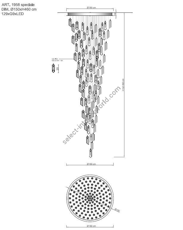 Il Paralume Marina / Chandelier / 1958D150