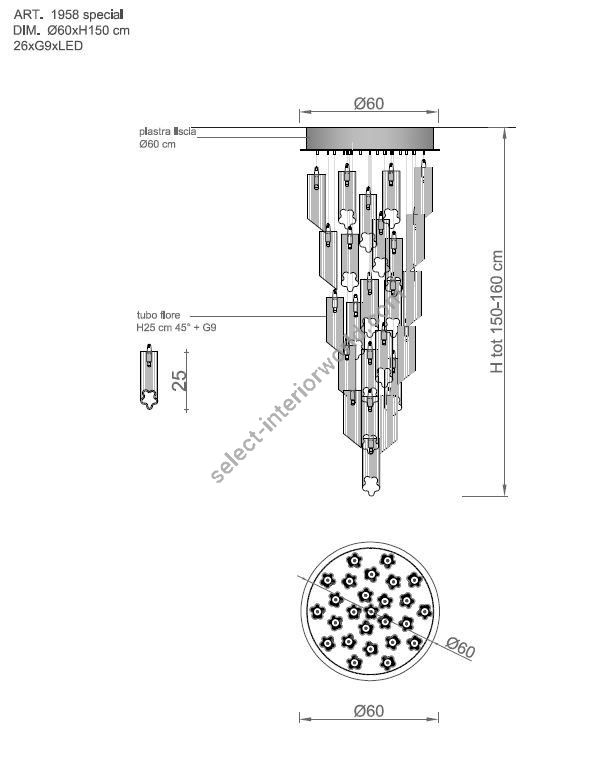 Il Paralume Marina / Chandelier / 1958D60