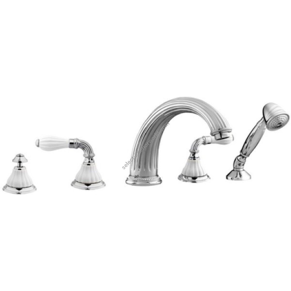 Bronces Mestre / Bath-Shower Fittings / Five holes bath set with porcelain 233516.0000.50