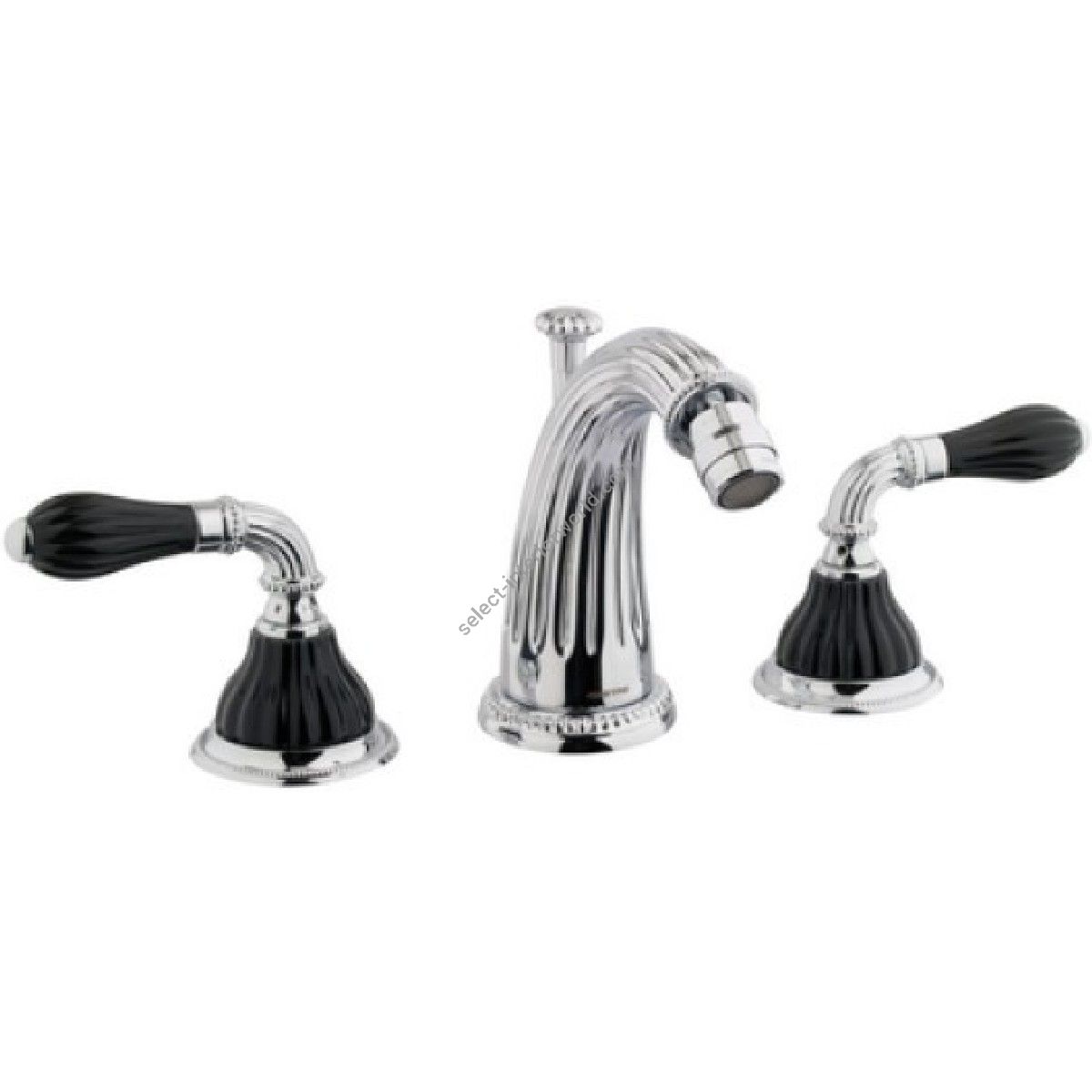 Bronces Mestre / Bidet Fittings / Three holes bidet set with black porcelain 233521.N000.50