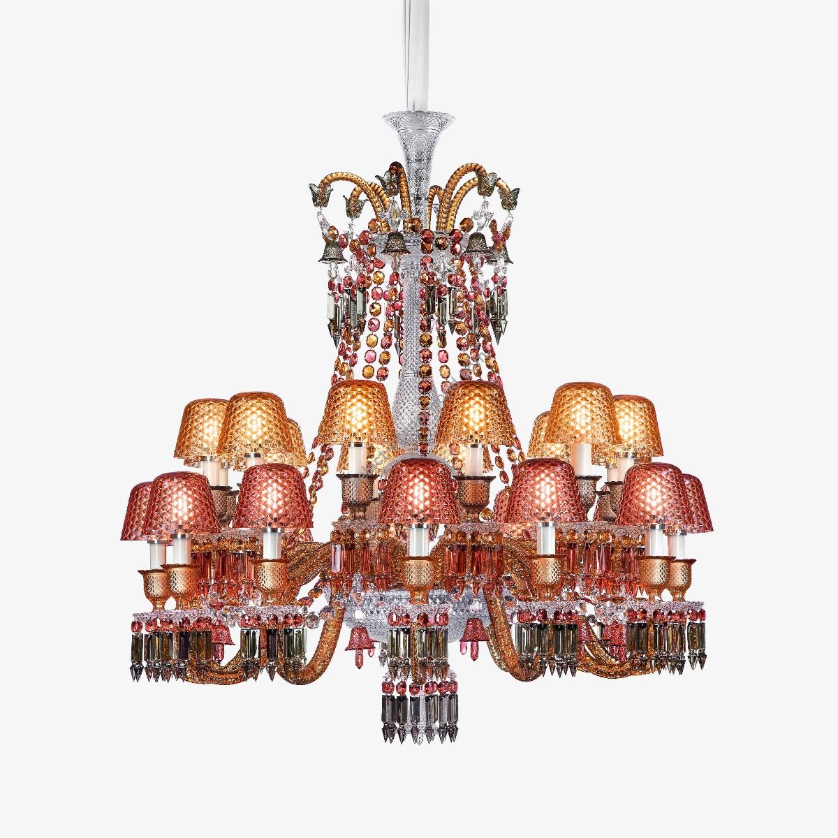 Baccarat Zénith Faunacrystopolis Chandelier Pink & Champagne (24L)