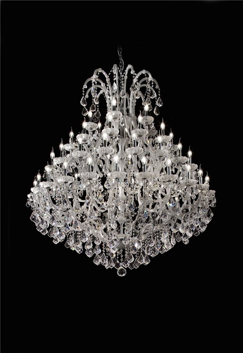 Italian Luxury Lighting / Chandeliers / Maria Theresa 60 Lights 5005 060 White Satin