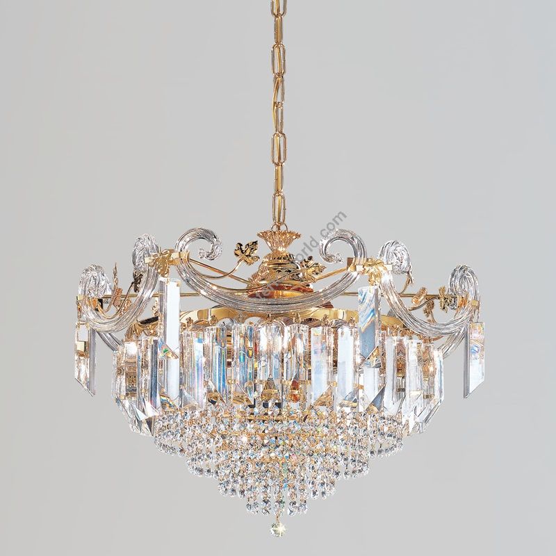Patrizia Volpato / Chandeliers / Cristalli Murano Amber Glass 24 Karat Gold
