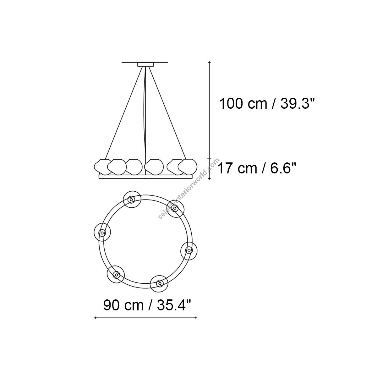 Il Paralume Marina / Designer Modern Chandelier / 2179/CH6