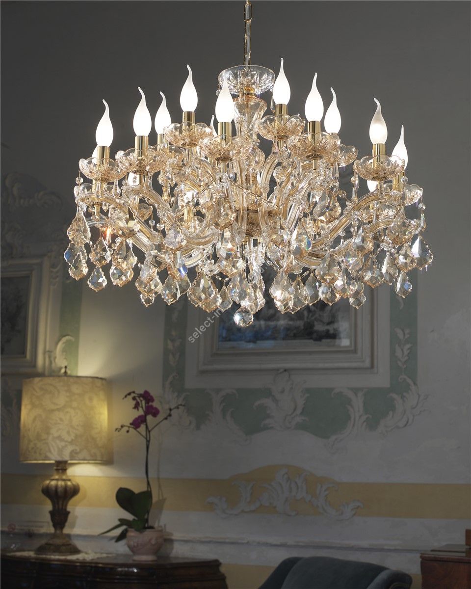 Italian Luxury Lighting / Chandeliers / Maria Theresa 18 Lights 7100 018 Topaz