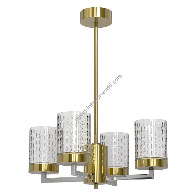 Linear Crystal Chandelier, Light Gold, 725 Quarzo by Italamp