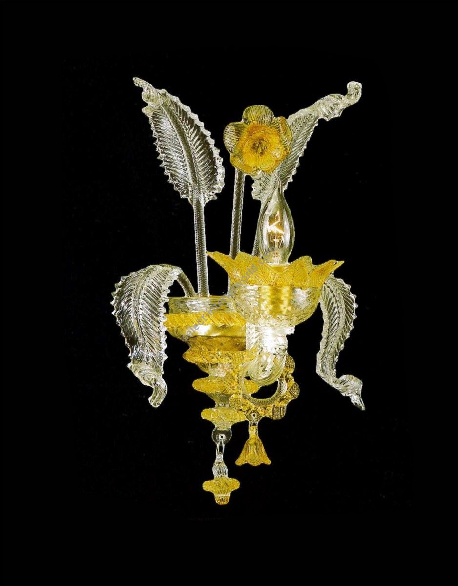 Italian Luxury Lighting / Wall Sconces / Venetian Gold 24kt and Chrome V7467 001WL