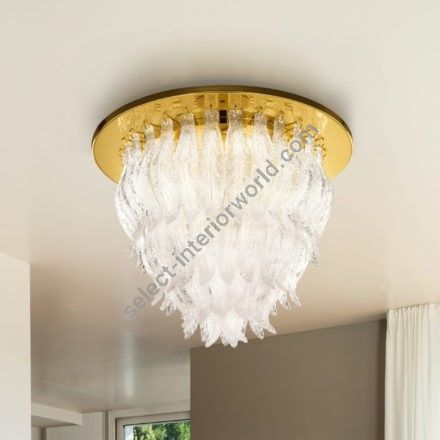 Patrizia Volpato / Semi-Flush Mounts / Petali Handcrafted Murano Glass 24 Karat Gold