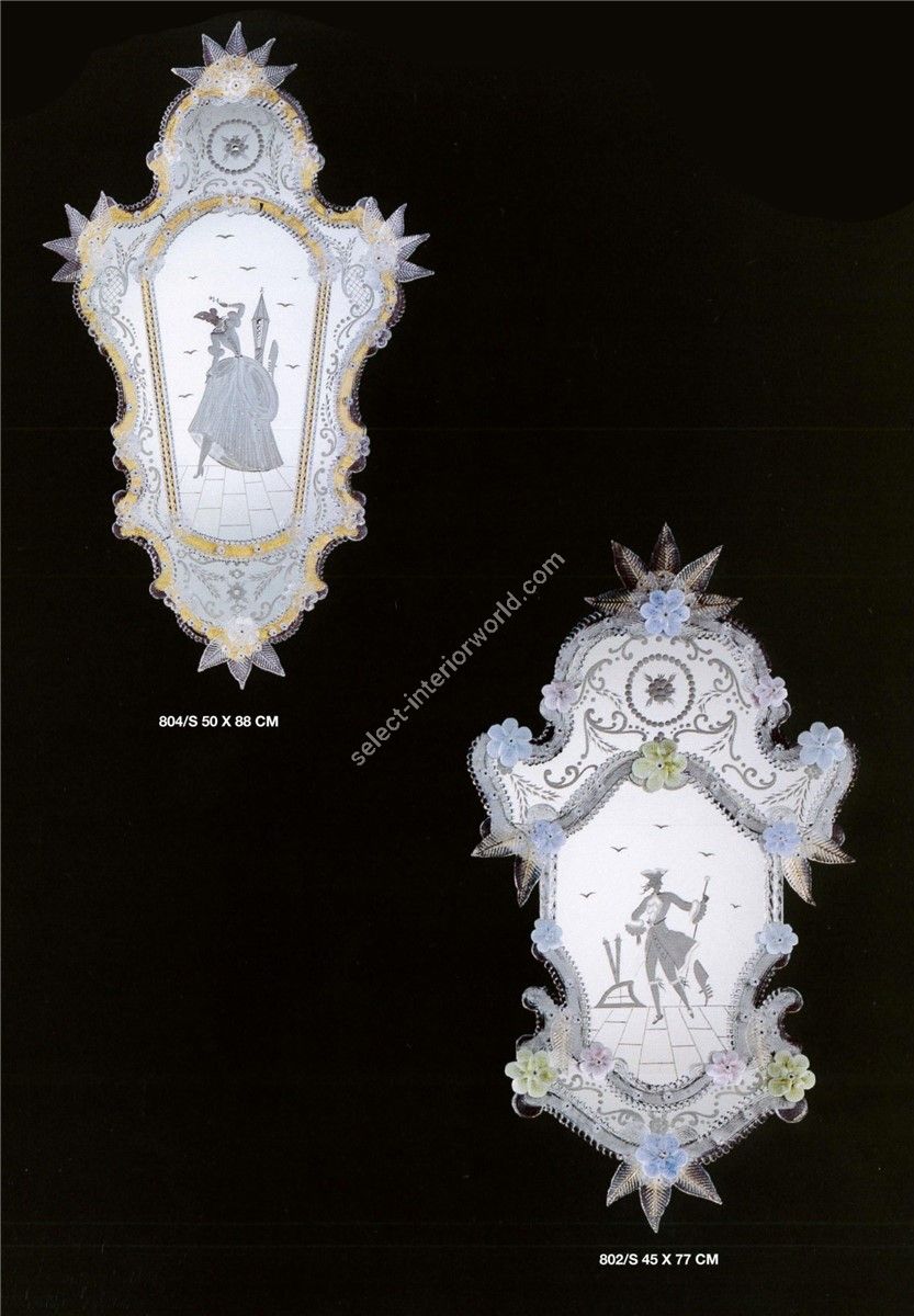 Italian Luxury Lighting / Wall Mirrors / Venetian Colored Murano Glass 802S 804S