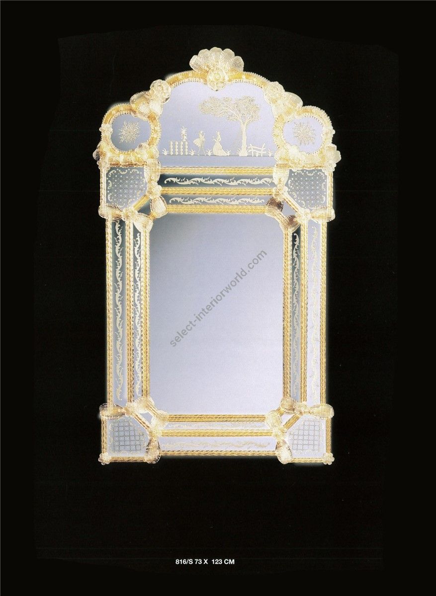 Italian Luxury Lighting / Wall Mirrors / Elegant Venetian Glass Decorations in Gold 816S