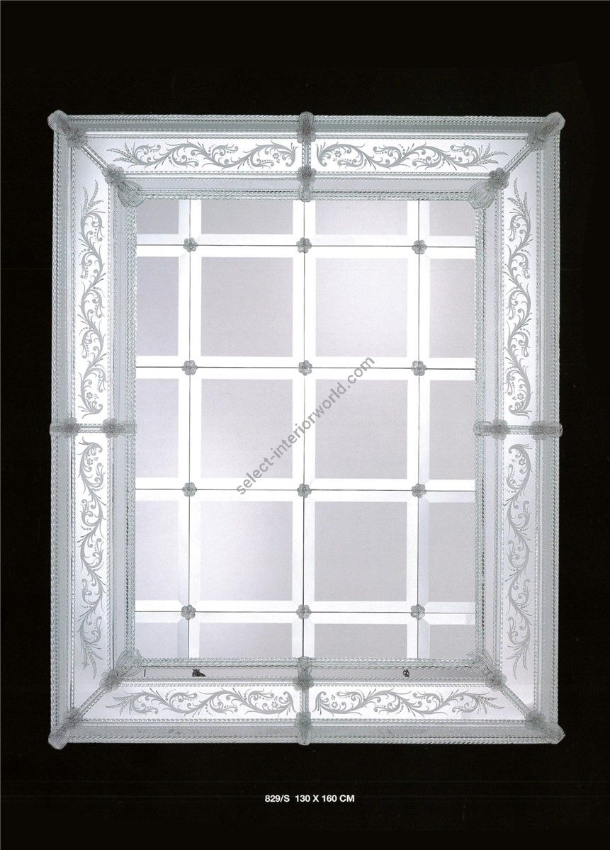 Italian Luxury Lighting / Wall Mirrors / Silver Venetian Glass Murano Glass 829S