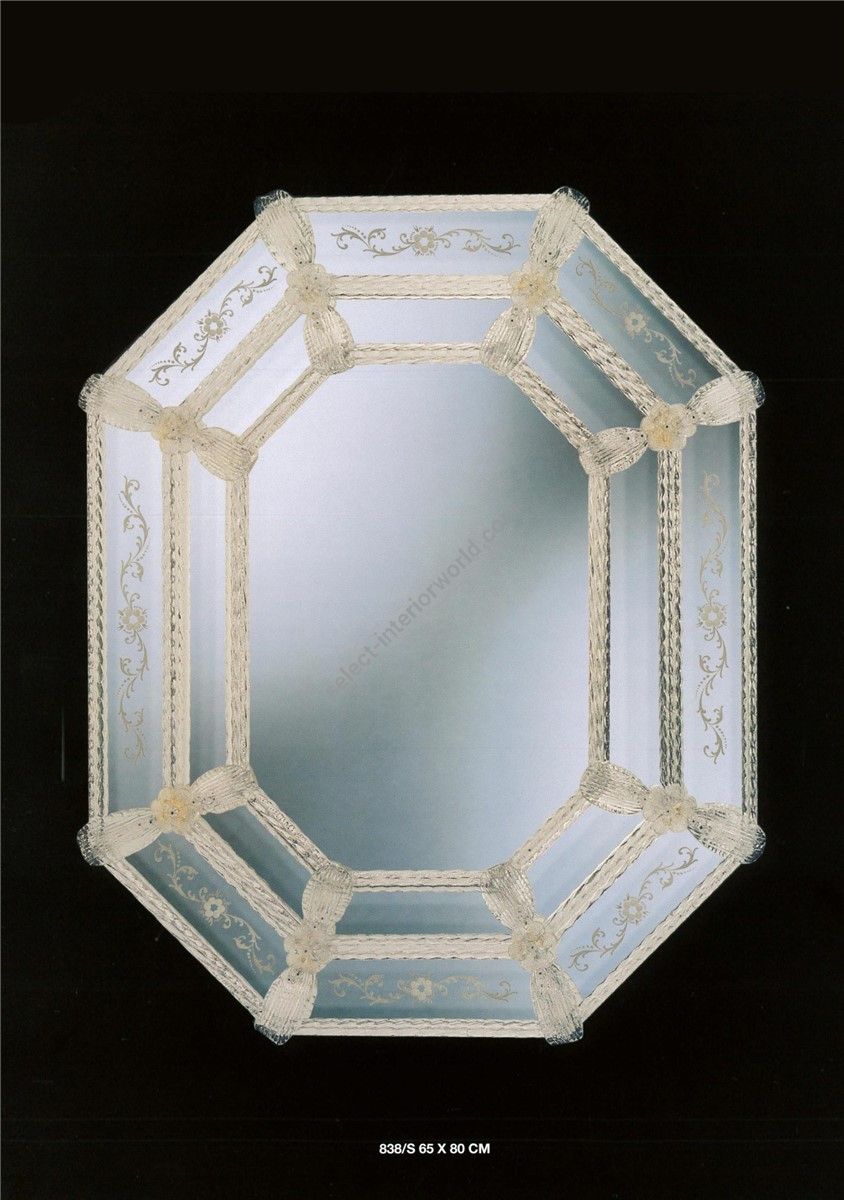 Italian Luxury Lighting / Wall Mirrors / Handmade Venetian in Murano Glass 838S