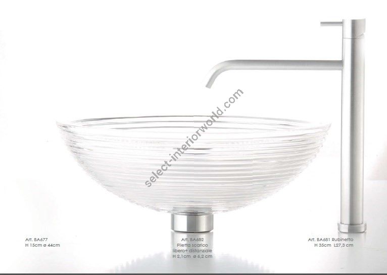 Il Paralume Marina / Washbasin handmade in clear Italian crystal / BA677