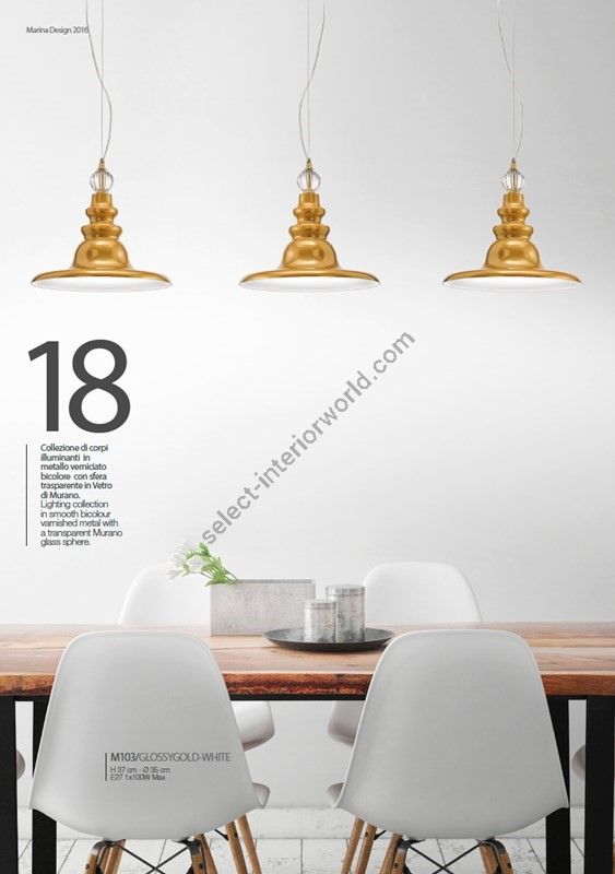 Il Paralume Marina / Pendants & Suspension Lights / M103/GLOSSYGOLD-BI