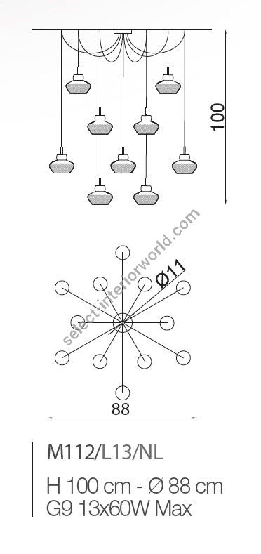 Il Paralume Marina / Chandelier / M112/L13