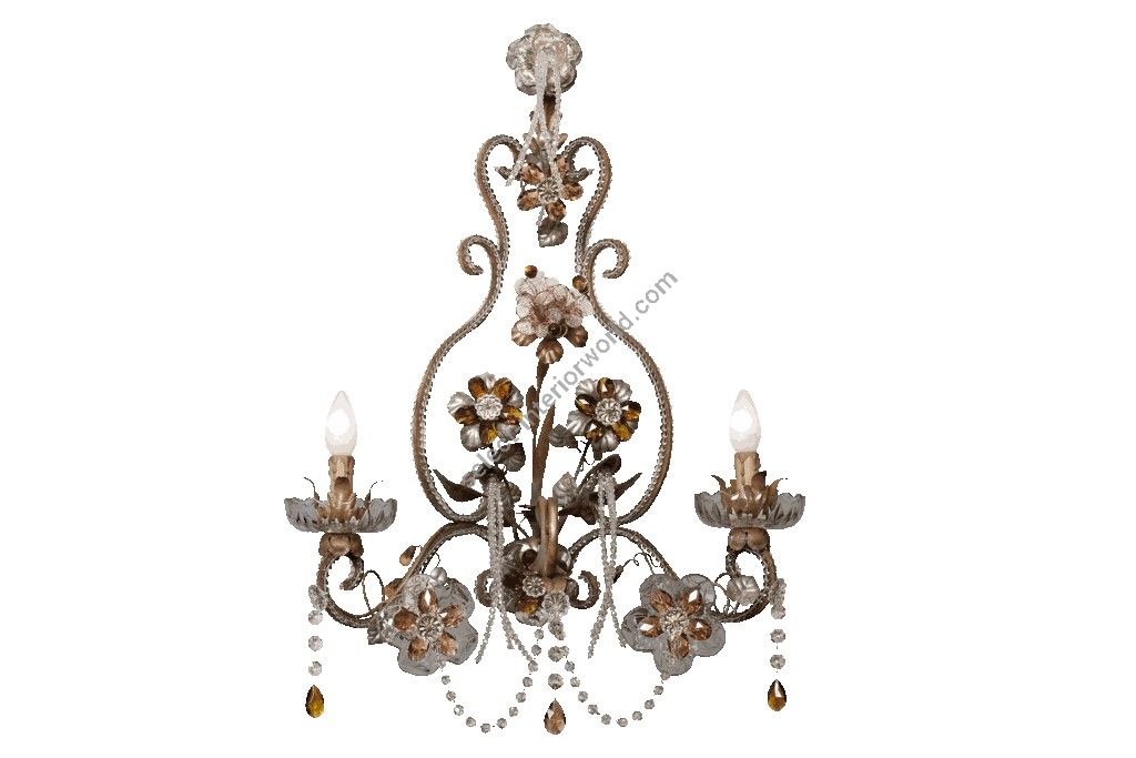 Mechini / Wall Lights / Murano Glass and Clear Pearl Banding A270/2