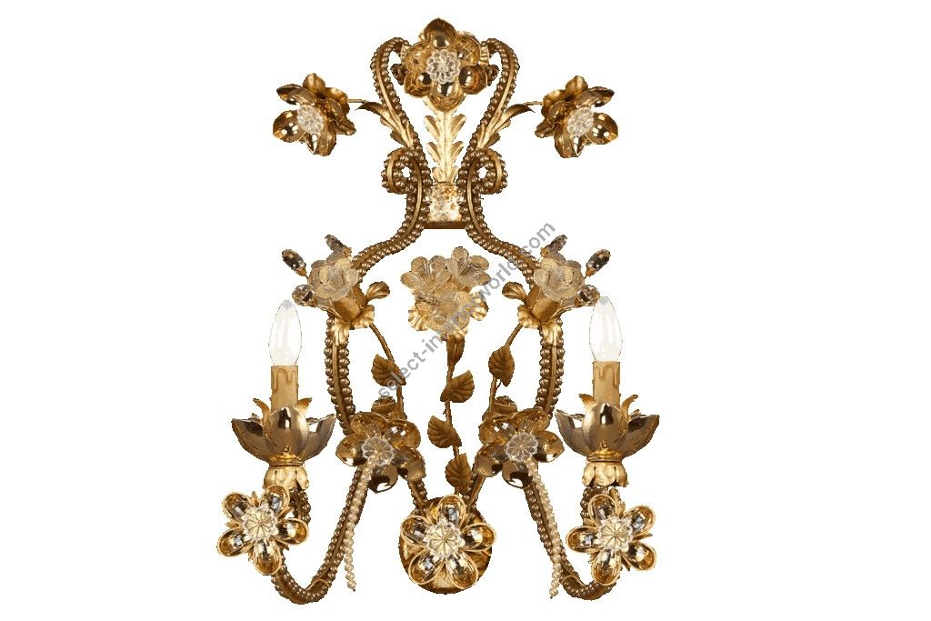 Mechini / Wall Lights / Clear Pearl Banding and Porcelain A270/2