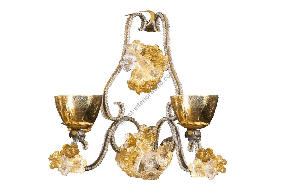 Mechini / Wall Lights / Murano Glass and Clear Pearl Banding A281/2