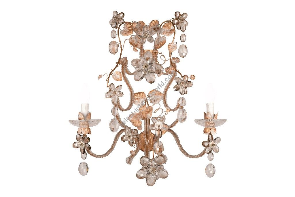 Mechini / Wall Lights / Colored Bohemian Crystal & Clear Pearl Banding A296/2