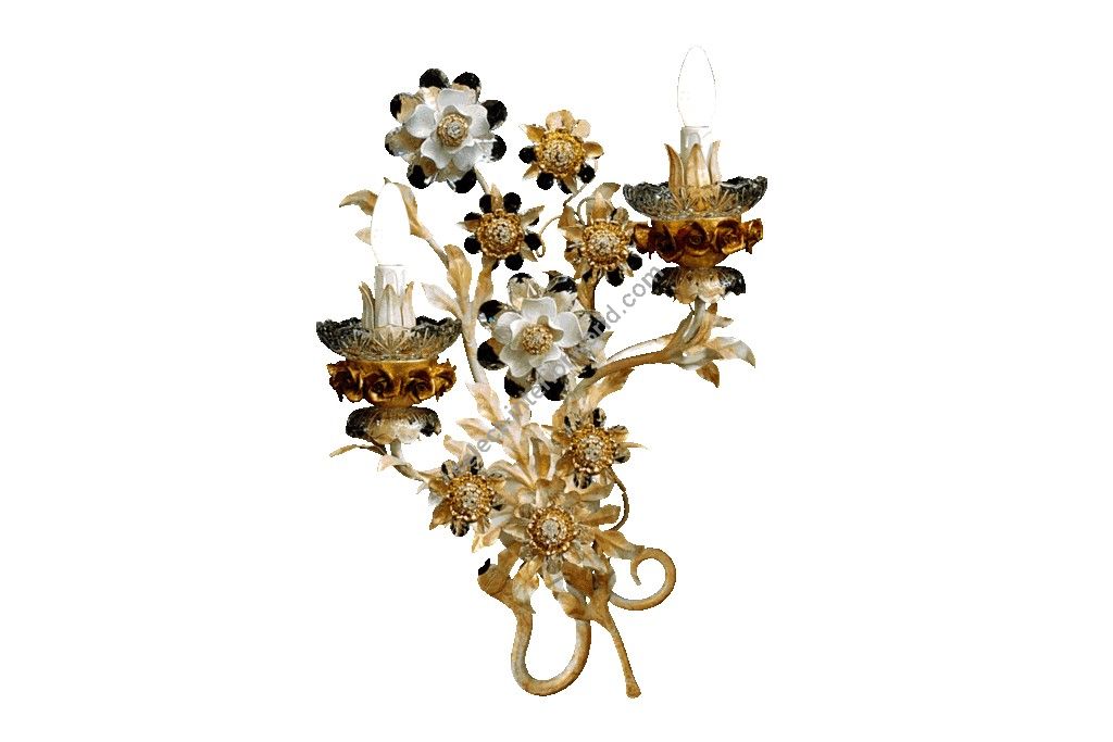 Mechini / Wall Lights / Clear Bohemian Crystal and Biscuit Ceramic A299/2