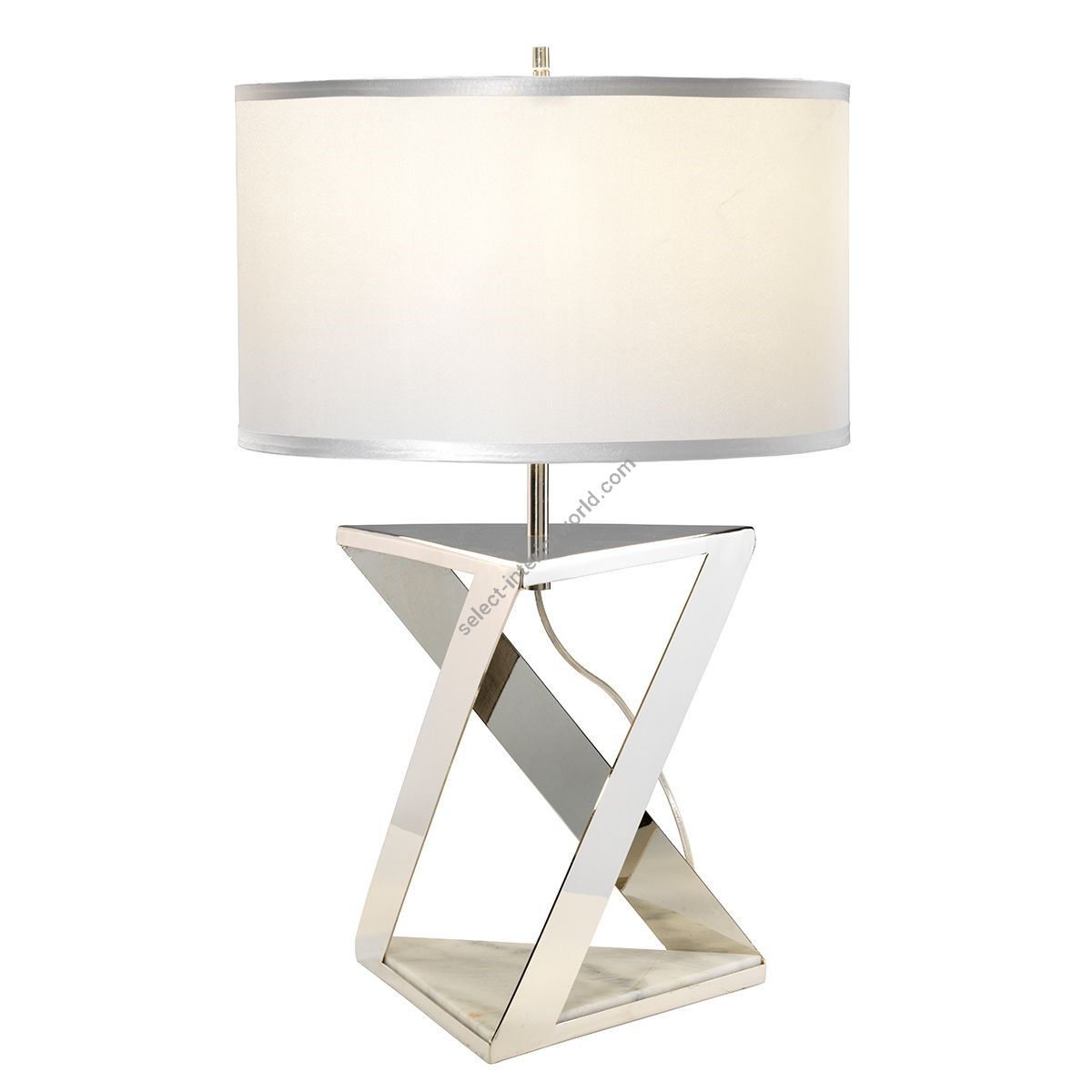 Elstead Lighting / Table Lamps / Aegeus 1 Polished Nickel with Silver Shade