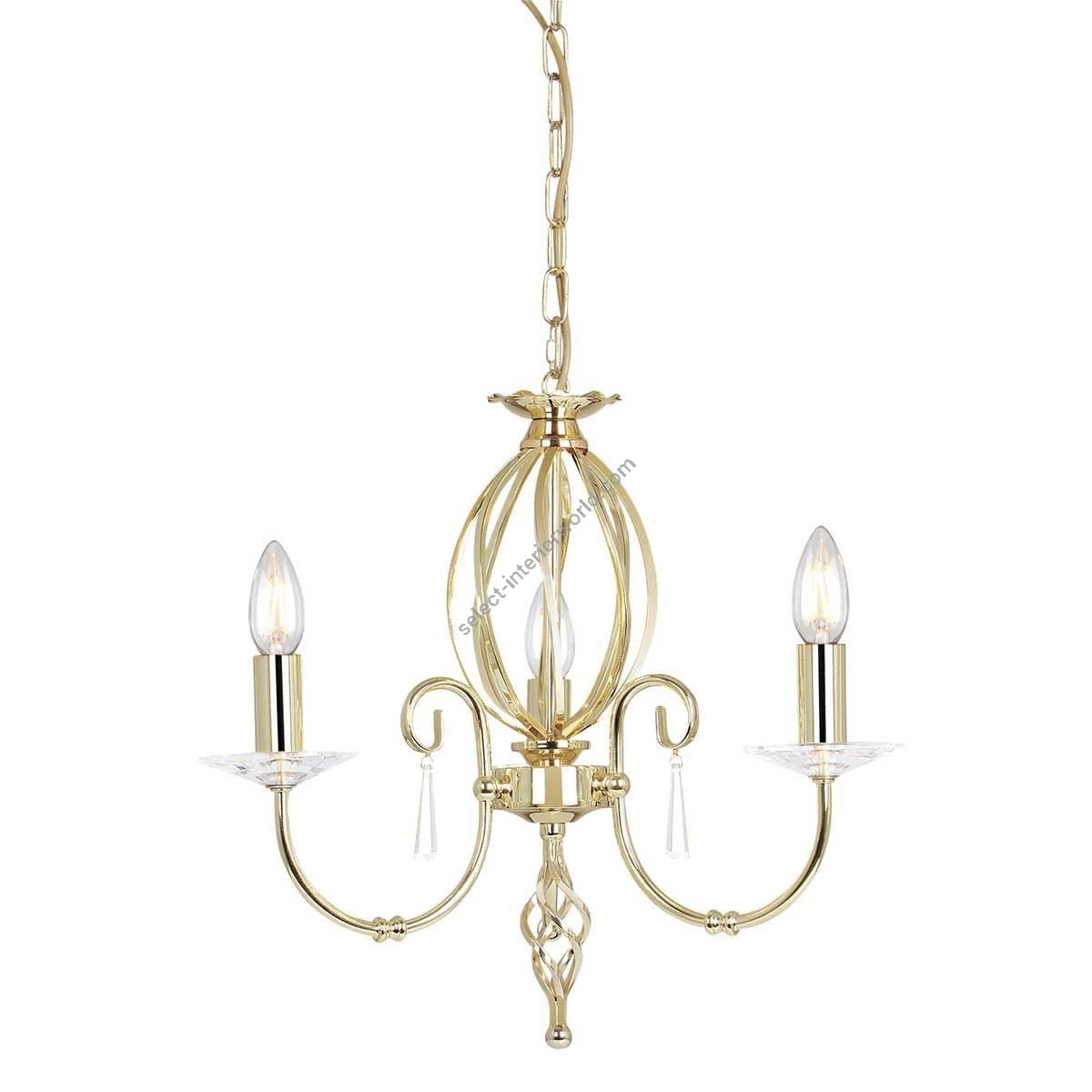 Elstead Lighting / Chandeliers / Aegean 3 Polished Brass
