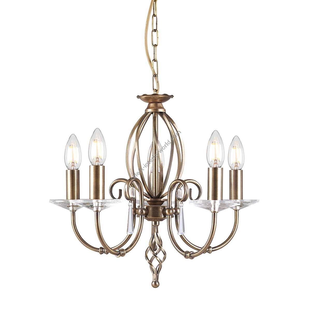 Elstead Lighting / Chandeliers / Aegean 5 Aged Brass