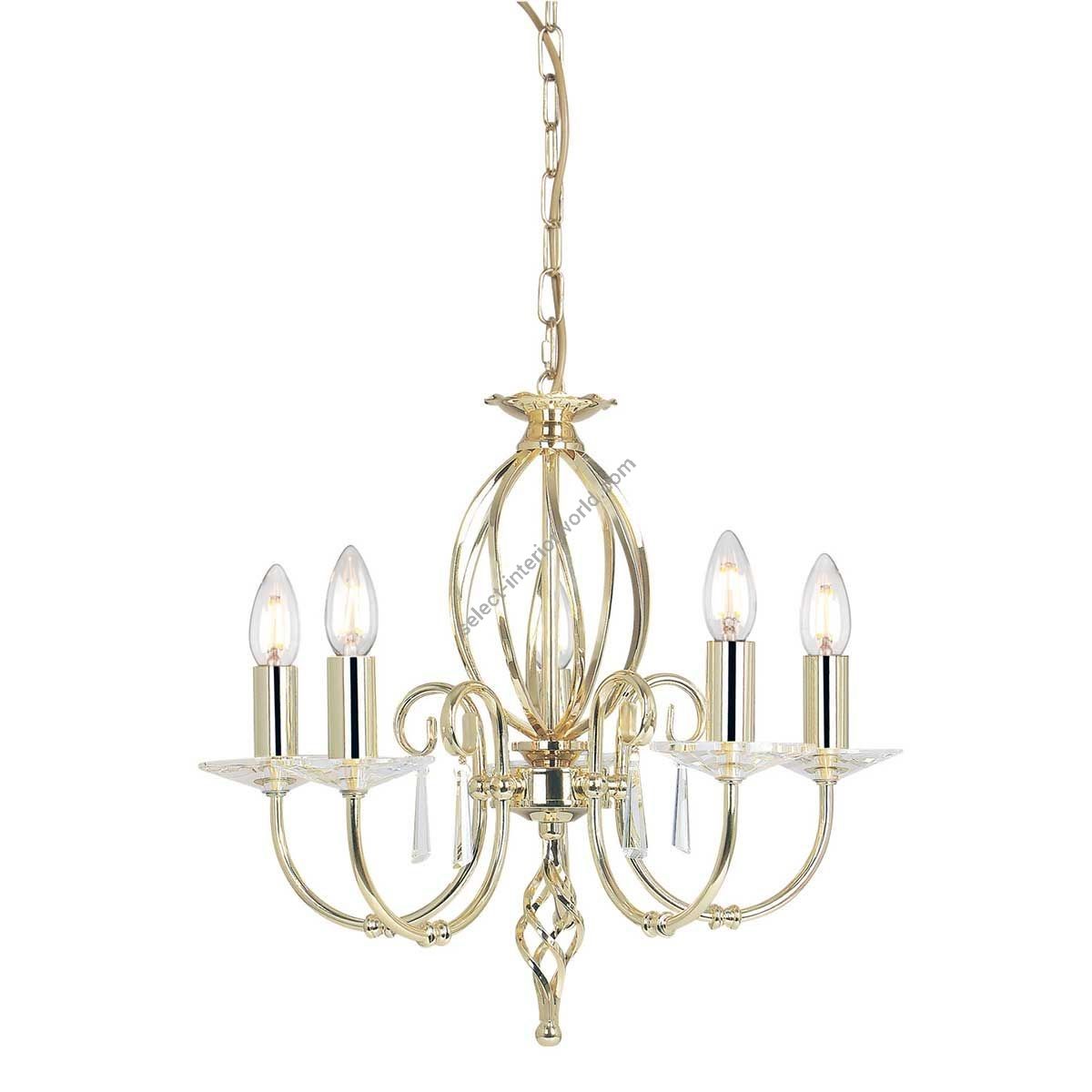 Elstead Lighting / Chandeliers / Aegean 5 Polished Brass