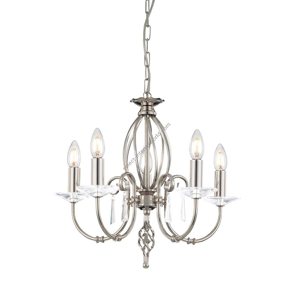 Elstead Lighting / Chandeliers / Aegean 5 Polished Nickel