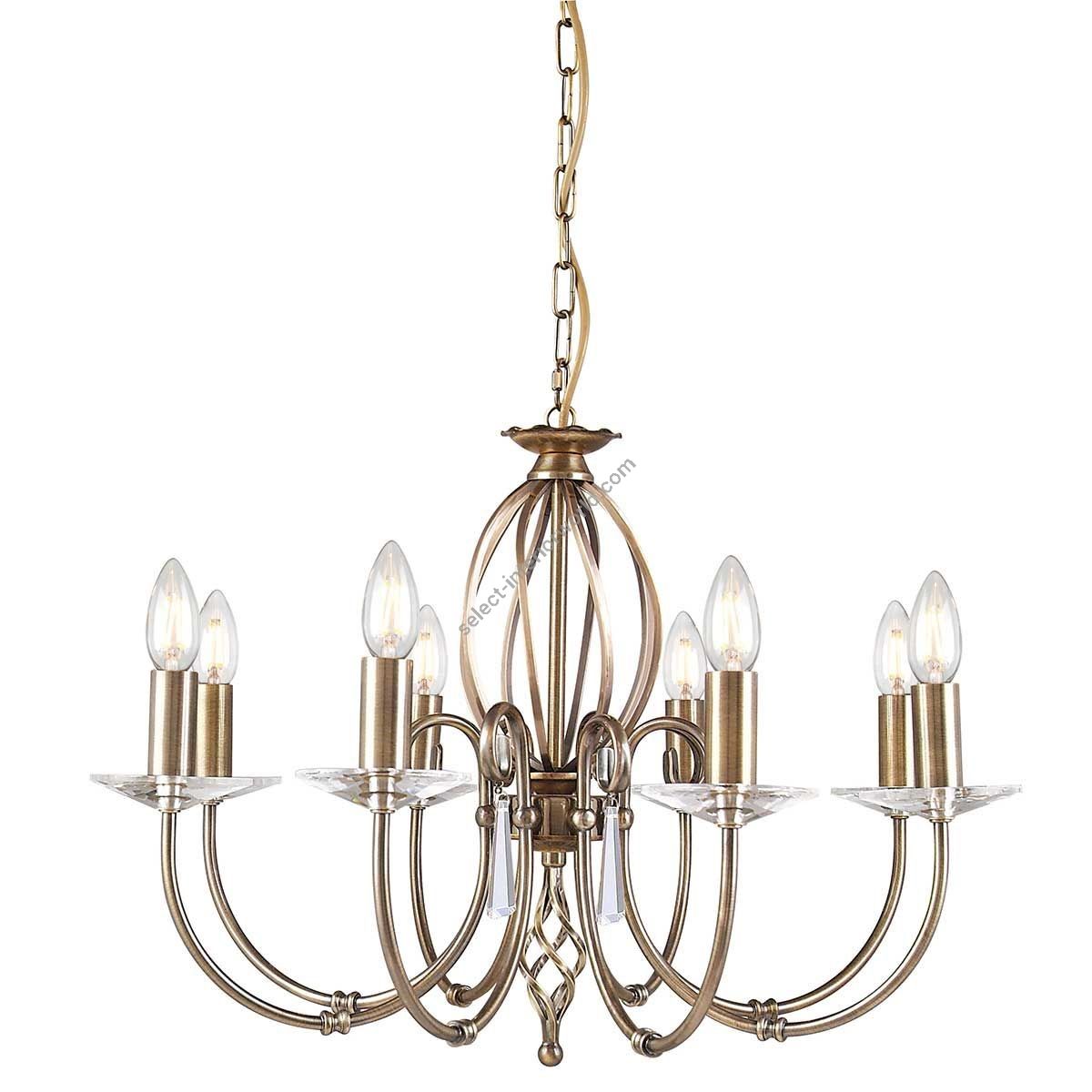 Elstead Lighting / Chandeliers / Aegean 8 Aged Brass