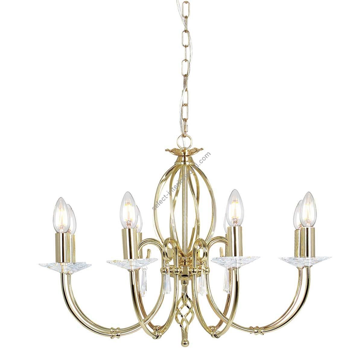 Elstead Lighting / Chandeliers / Aegean 8 Polished Brass