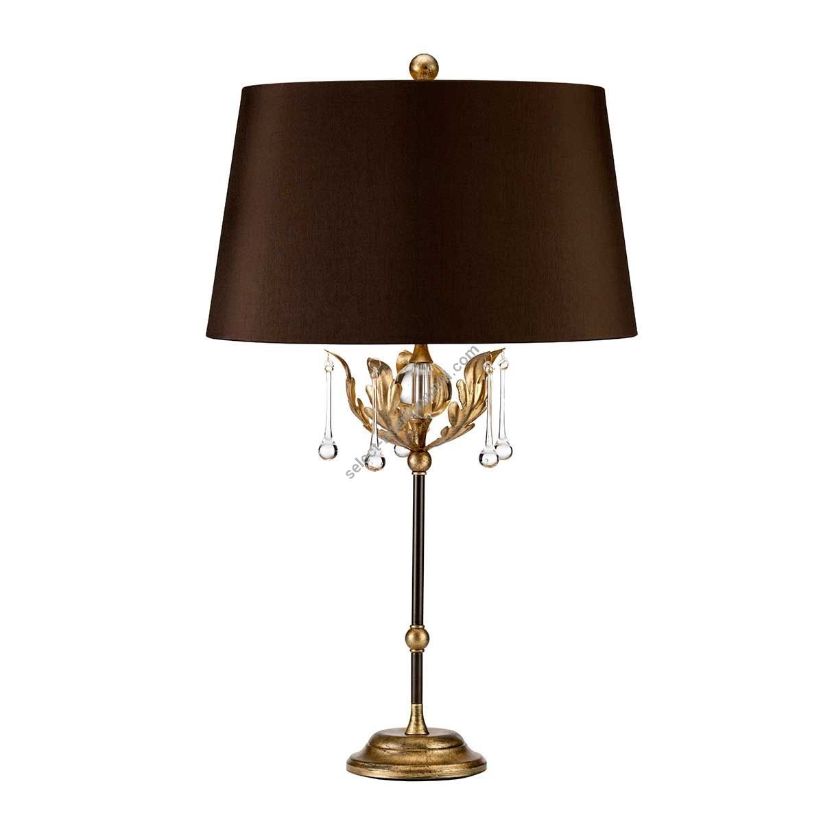 Elstead Lighting / Table Lamps / Amarilli 1 Bronze & Gold Patina with Brown Shade