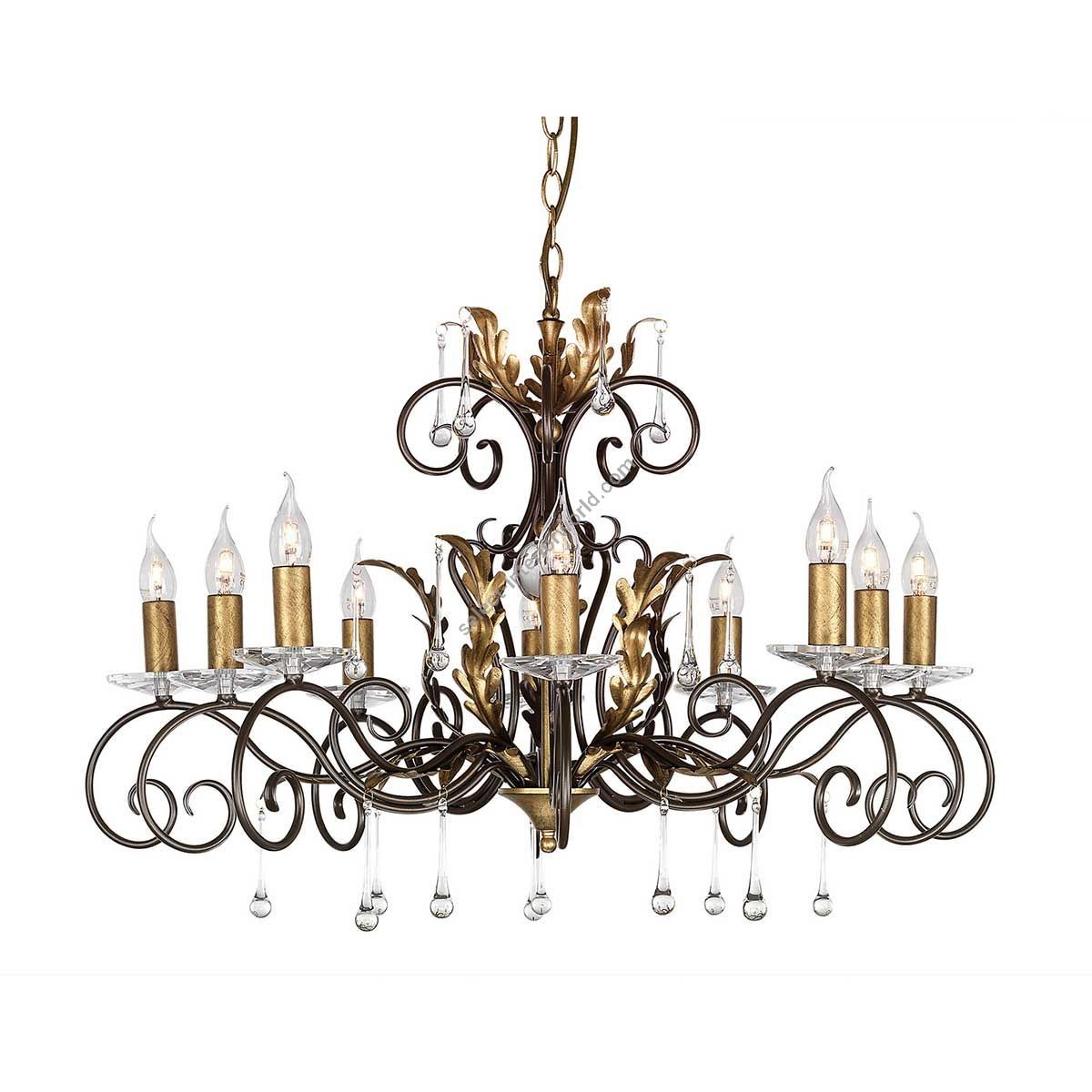 Elstead Lighting / Chandeliers / Amarilli 10 Bronze with Gold Patina