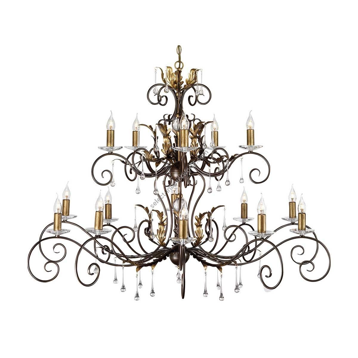 Elstead Lighting / Chandeliers / Amarilli 15 Bronze with Gold Patina