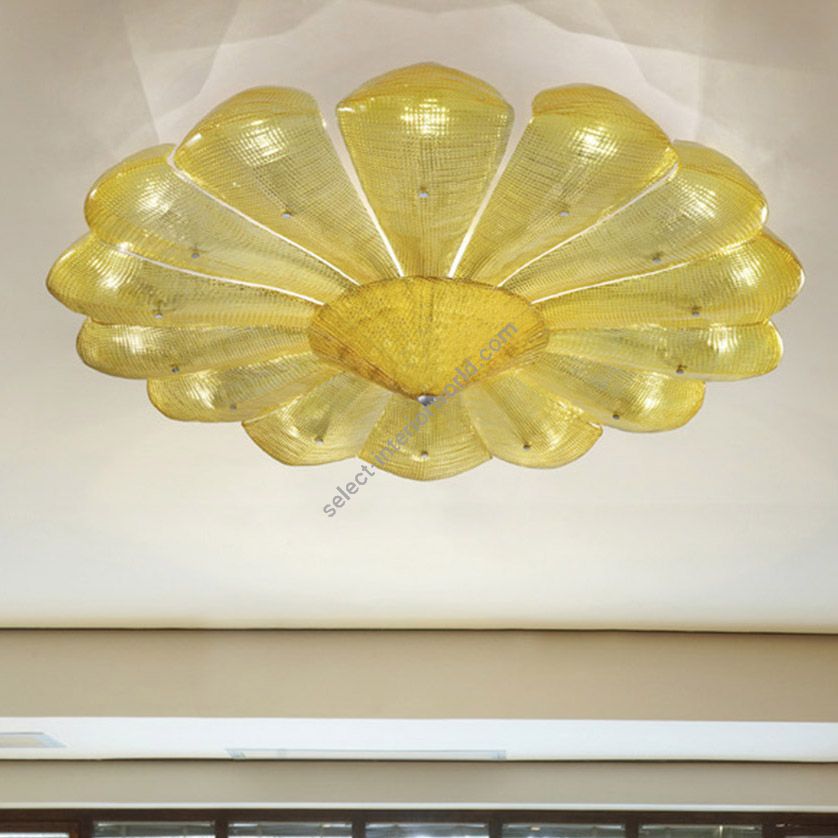 Naga 2 art. 1600/P - Modern Sculptural Ceiling Lamp by Glass & Glass Murano