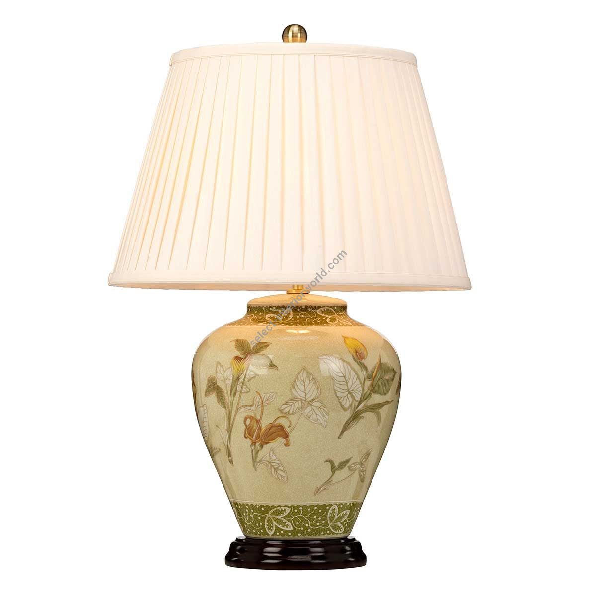 Elstead Lighting / Table Lamps / Arum 1 Cream Shade & Aged Brass