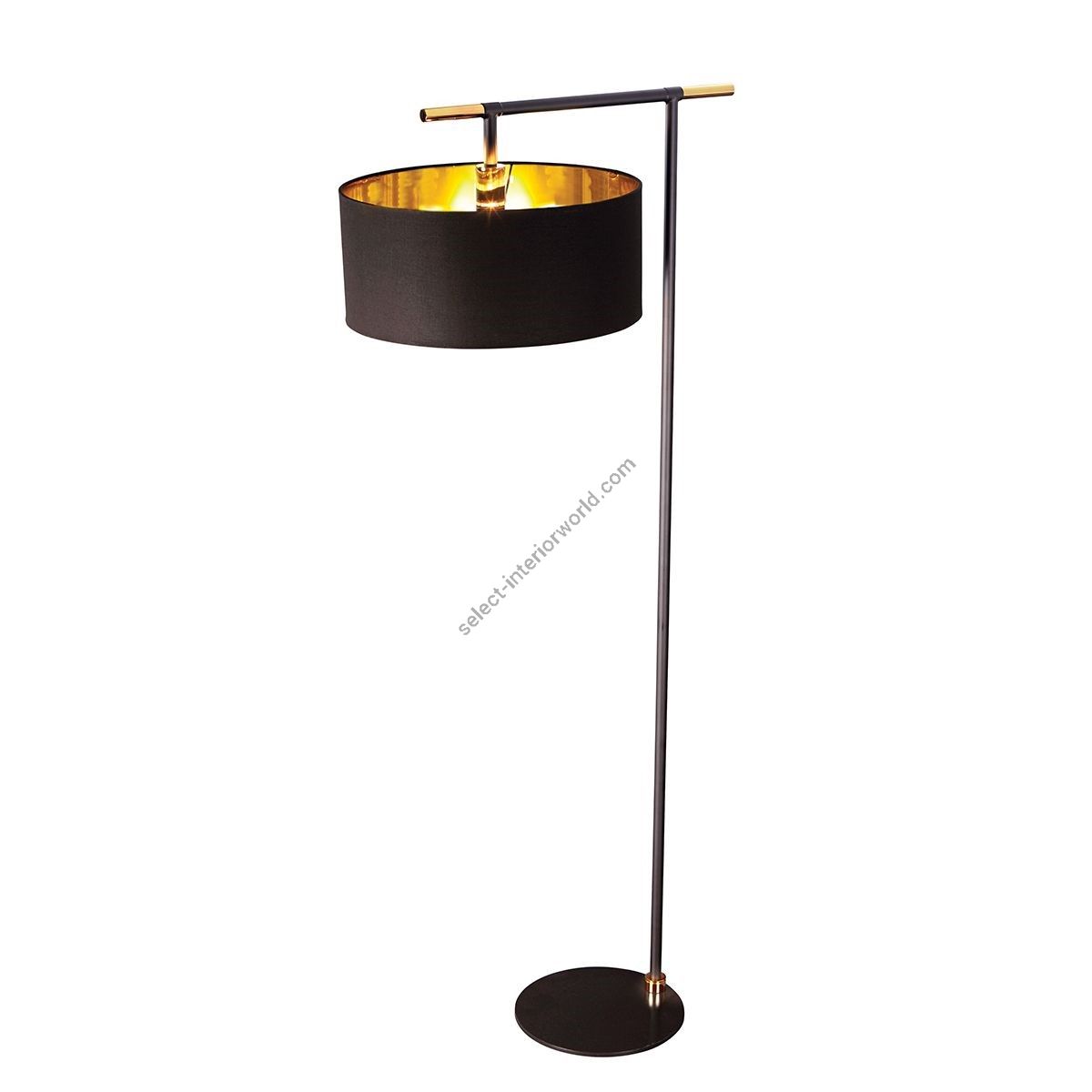Elstead Lighting / Floor Lamps / Balance 1 Polished Brass with Black Shade