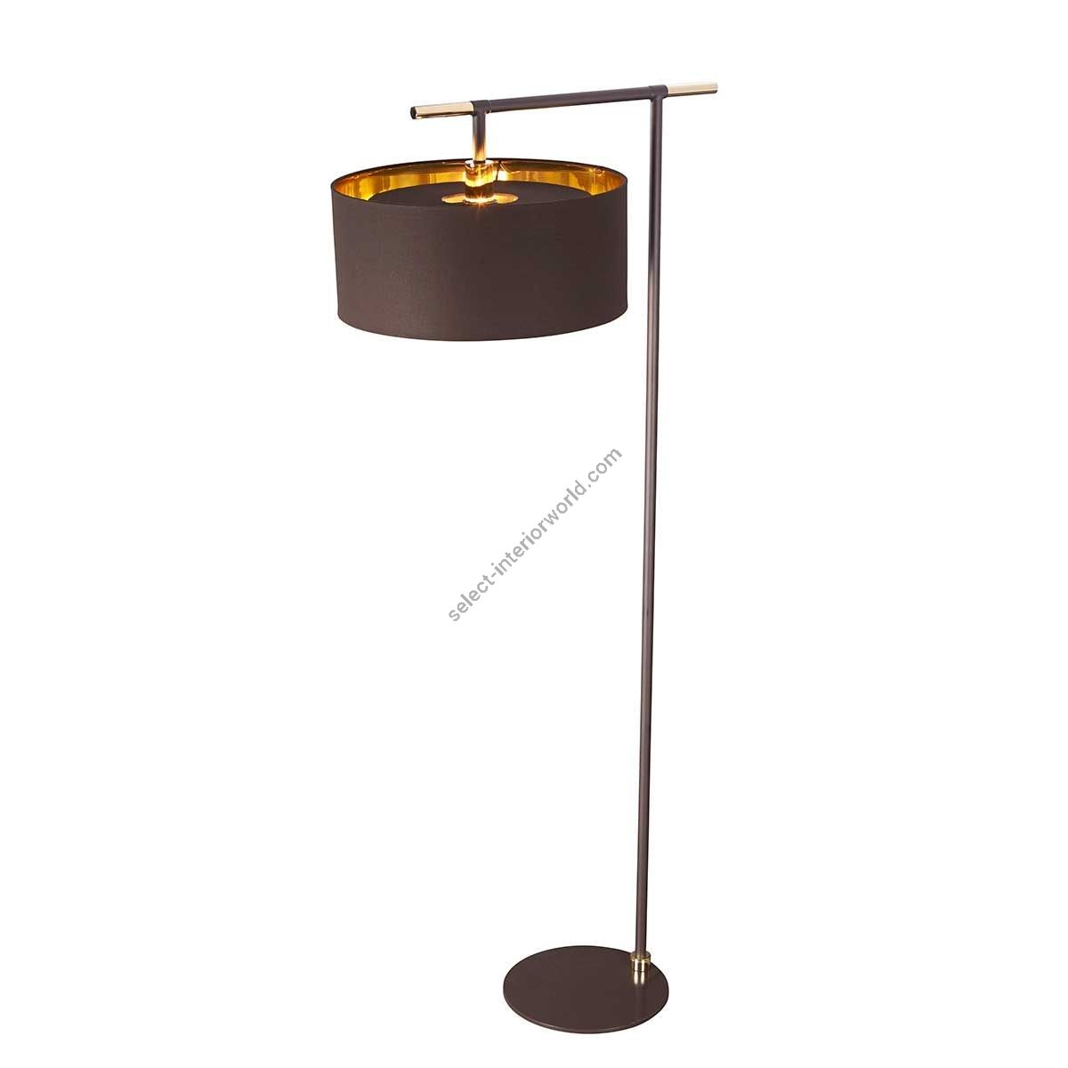 Elstead Lighting / Floor Lamps / Balance 1 Polished Brass with Brown Shade