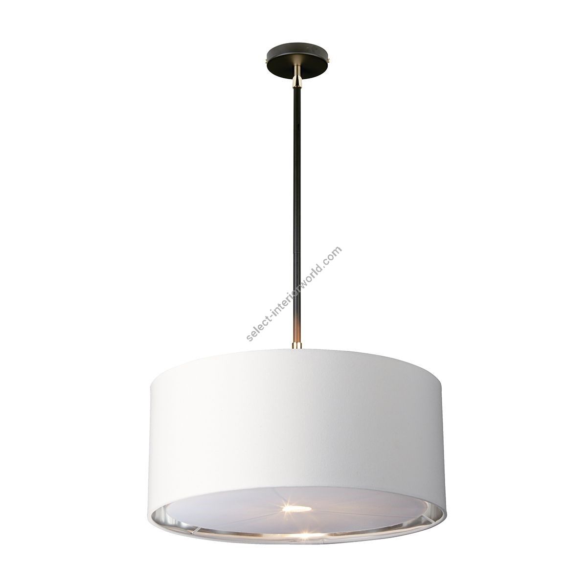 Elstead Lighting / Pendant Lights / Balance Black & Polished Nickel with White Shade