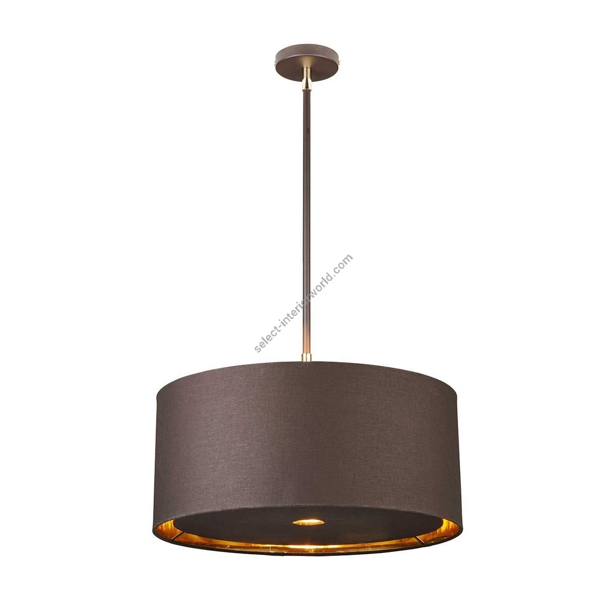 Elstead Lighting / Pendant Lights / Balance 1 Polished Brass with Brown Shade